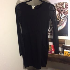 Bozzolo black mesh mini dress